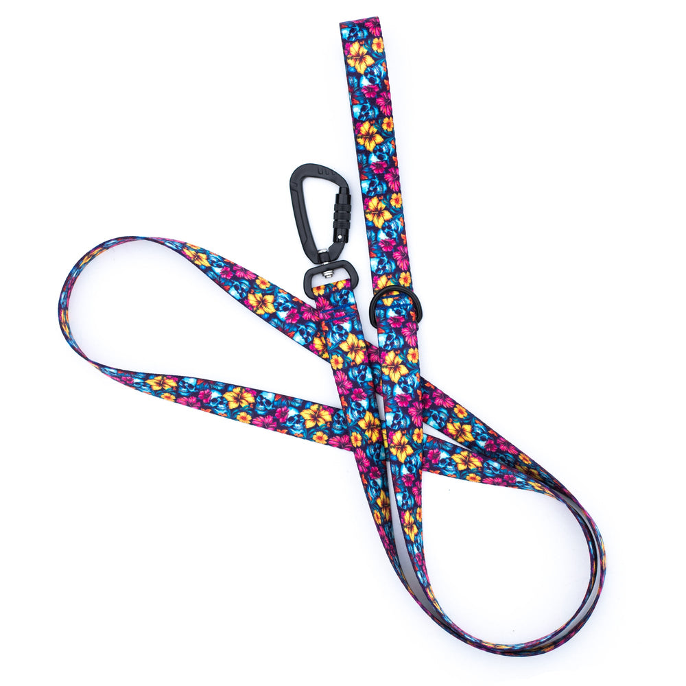 Floral Skulls Dog Leash | Tropical Dog Gear