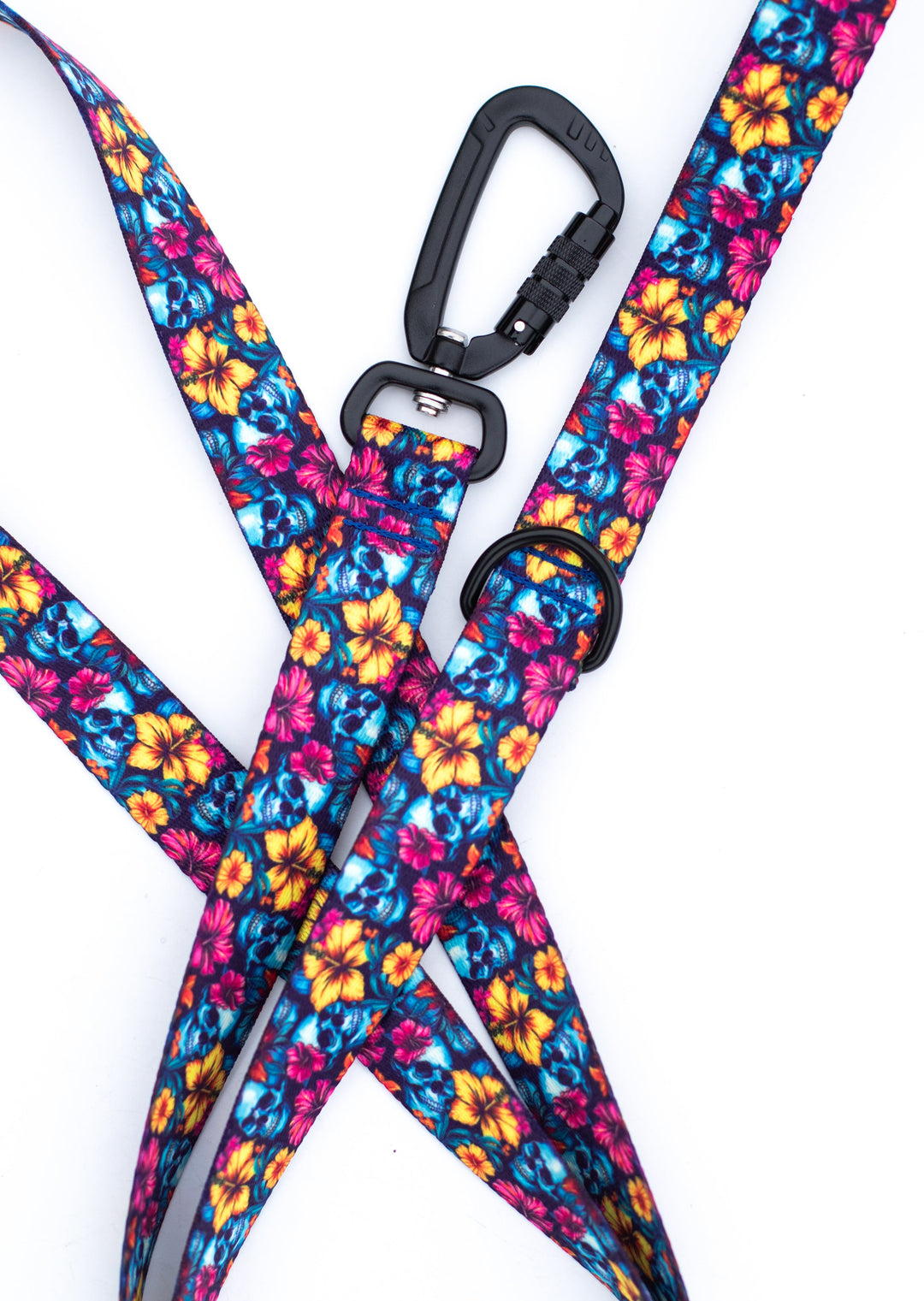Floral Skulls Dog Leash | Tropical Dog Gear