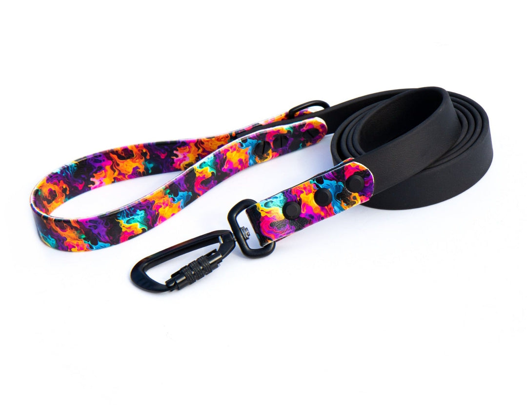 Abstract Waterproof Dog Leash With Auto-locking Carabiner