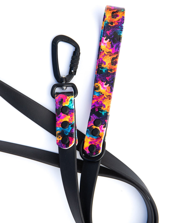 Abstract Waterproof Dog Leash With Auto-locking Carabiner