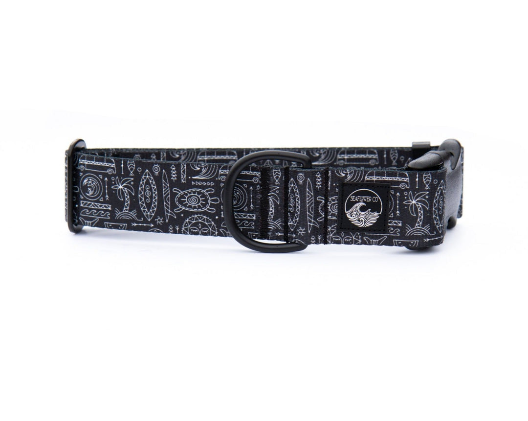 Black & White Surf Tribal Dog Collar