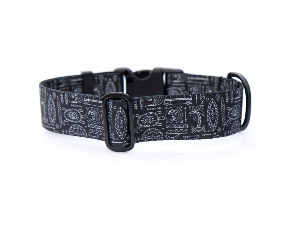 Black & White Surf Tribal Dog Collar