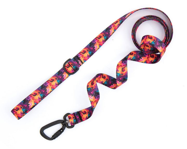 Vibrant Flames Dog Leash With Auto-Locking Carabiner
