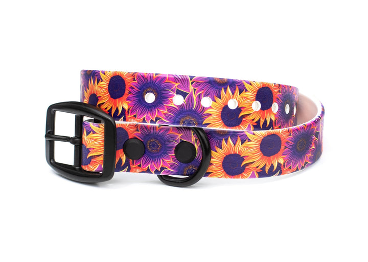 Sunflower UV Printed BioThane® Collar | Waterproof Dog Gear | SeaFlower Co