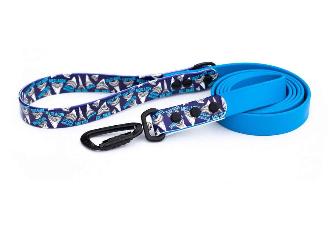 Shark Teeth  UV printed BioThane® Dog Leash | Waterproof Dog Gear | SeaFlower Co