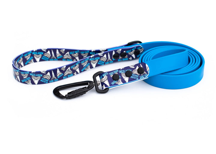 Shark Teeth  UV printed BioThane® Dog Leash | Waterproof Dog Gear | SeaFlower Co