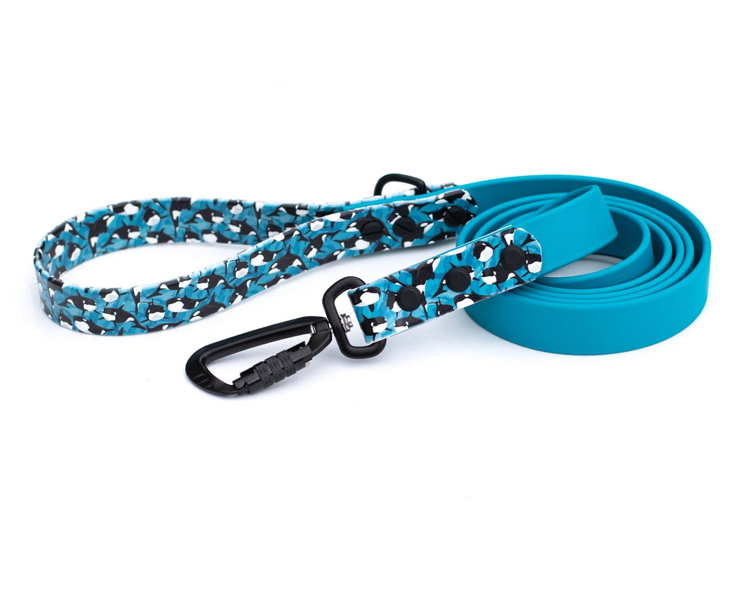 Orca UV printed BioThane® Dog Leash | Waterproof Dog Gear | SeaFlower Co