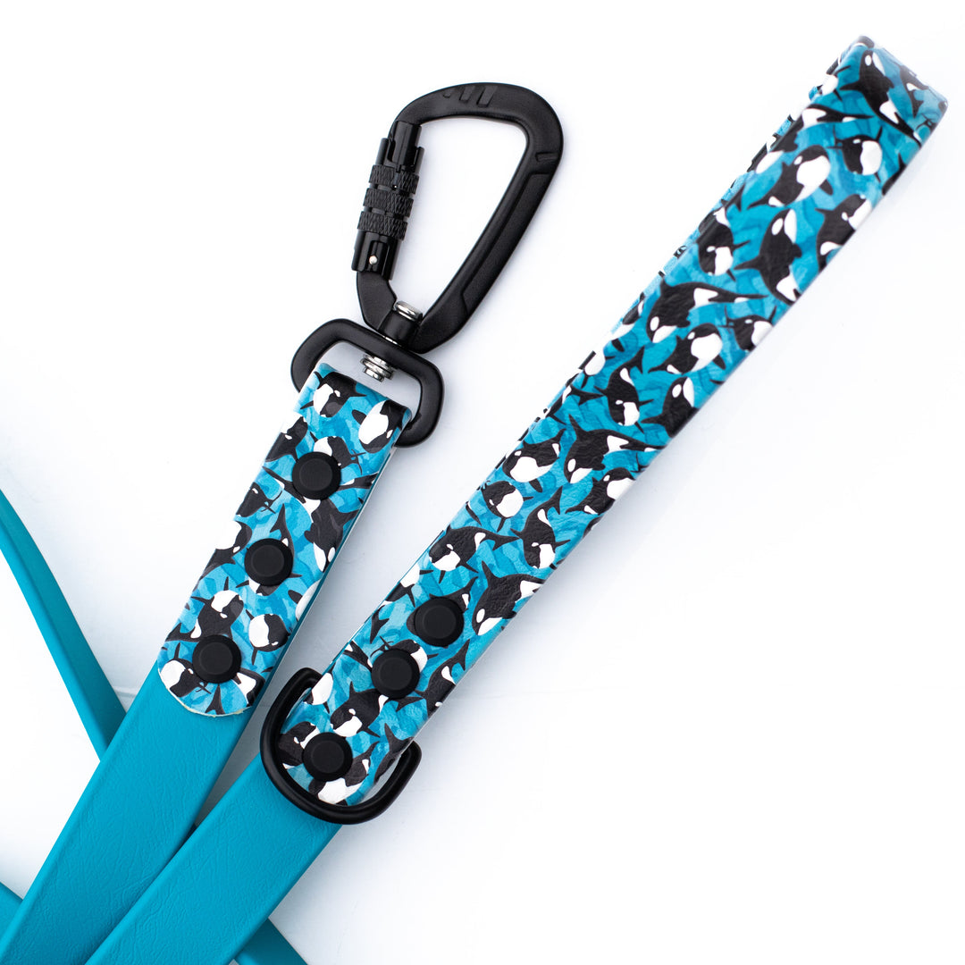 Orca UV printed BioThane® Dog Leash | Waterproof Dog Gear | SeaFlower Co