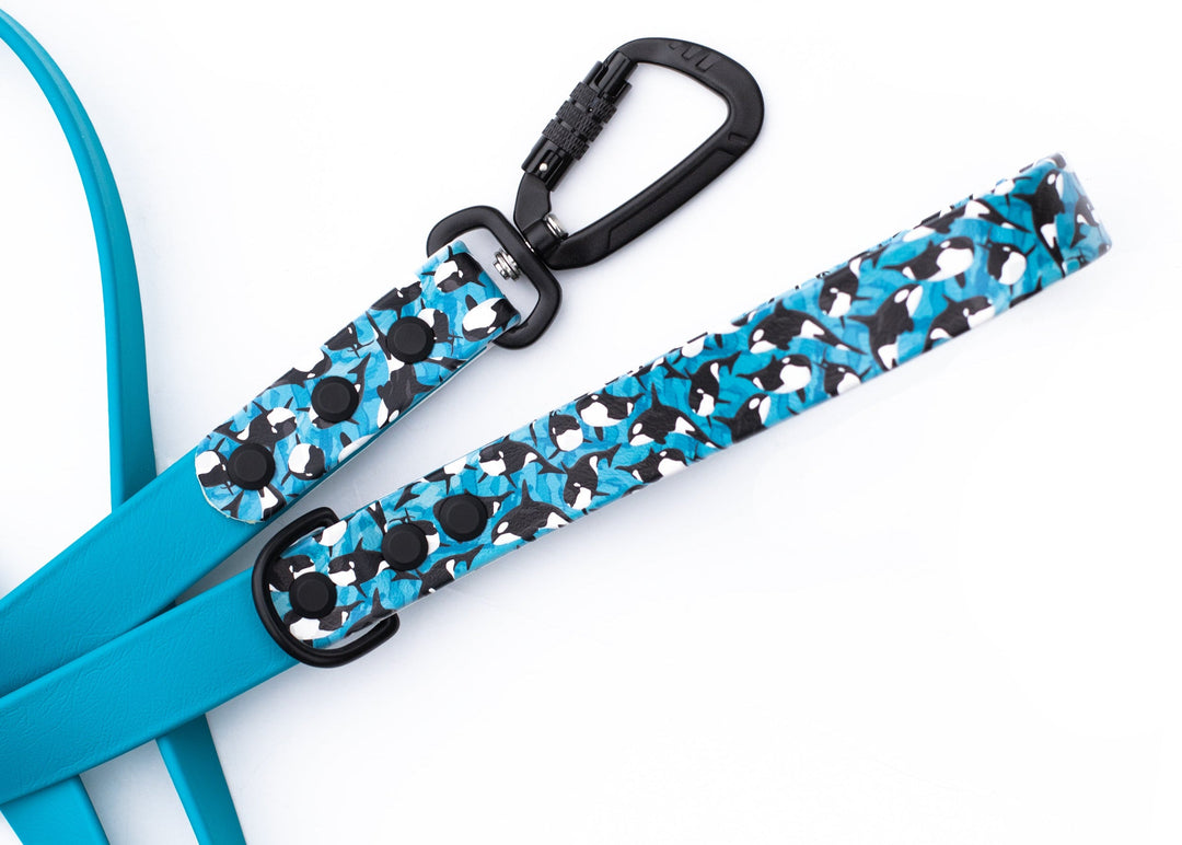 Orca UV printed BioThane® Dog Leash | Waterproof Dog Gear | SeaFlower Co