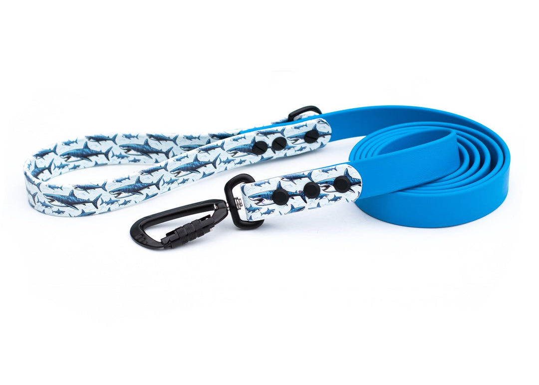 Great White Shark UV printed BioThane® Leash | Waterproof Dog Gear