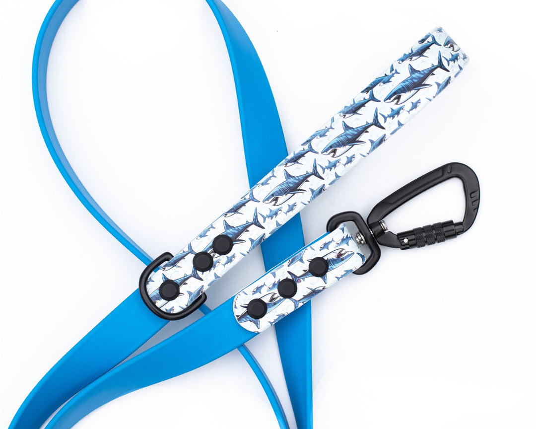 Great White Shark UV printed BioThane® Leash | Waterproof Dog Gear