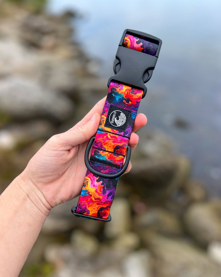 Vibrant Flames Dog Collar | SeaFlower Co