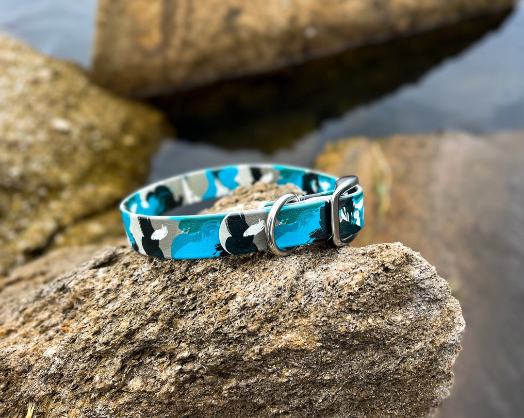 Ocean Waves BioThane® Dog Collar | SeaFlower Co
