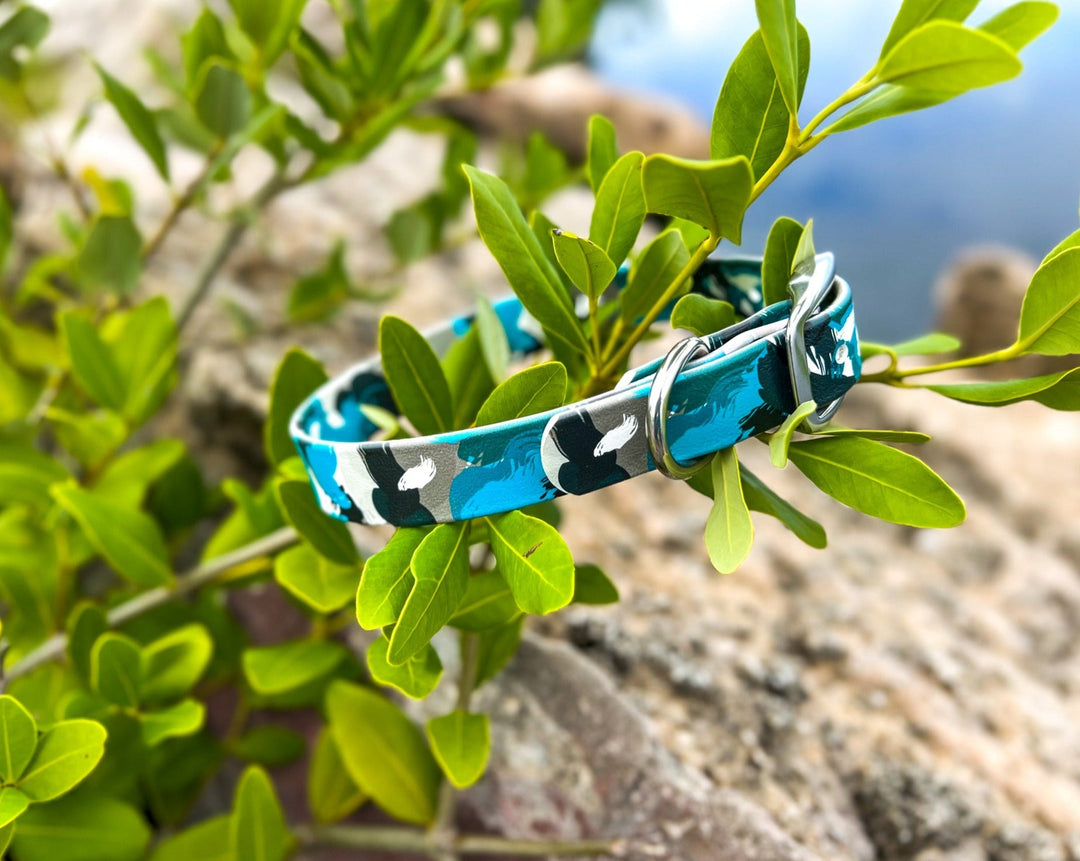Ocean Waves BioThane® Dog Collar | SeaFlower Co