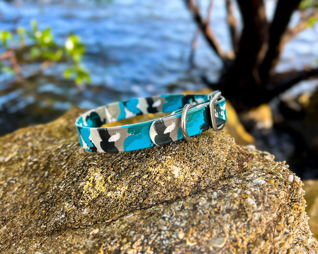 Ocean Waves BioThane® Dog Collar | SeaFlower Co