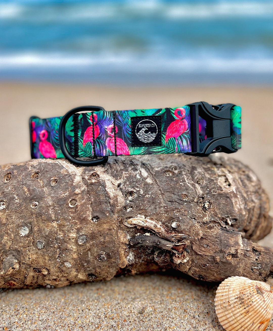 Tropical Flamingo Dog Collar