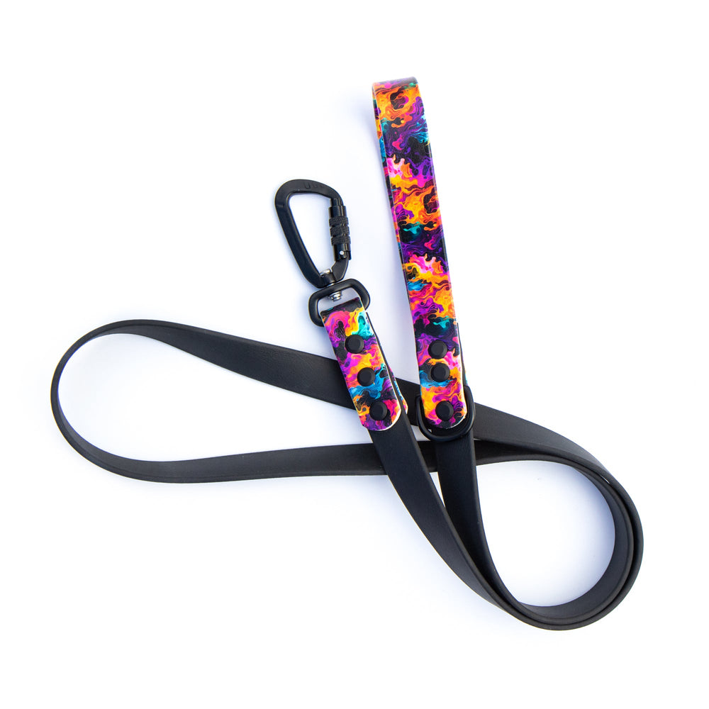 Abstract Waterproof Dog Leash With Auto-locking Carabiner