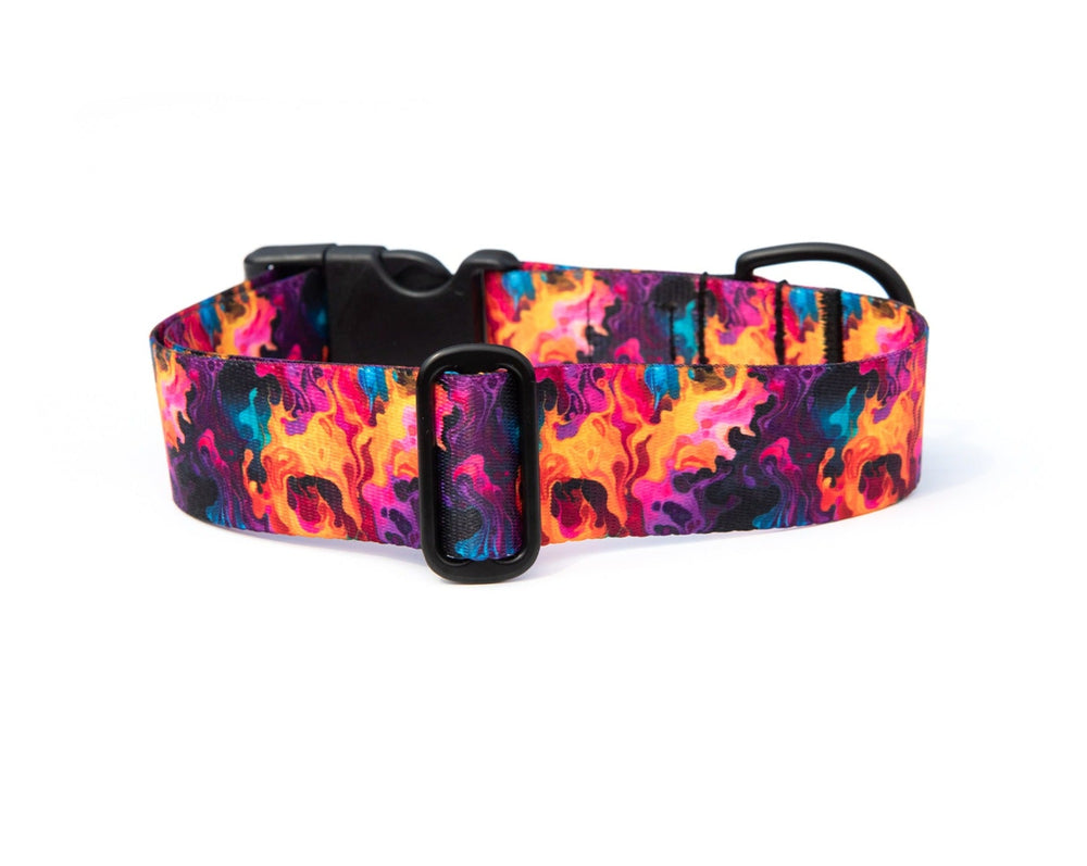 Vibrant Flames Dog Collar | SeaFlower Co