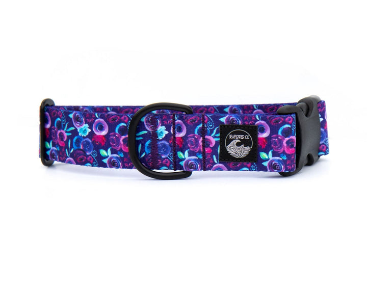 Purple floral dog collar | SeaFlower Co