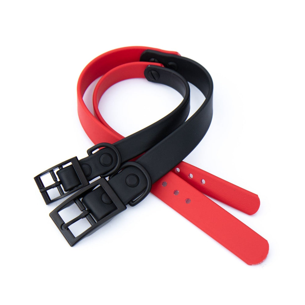Red & Black BioThane® Collar | SeaFlower Co