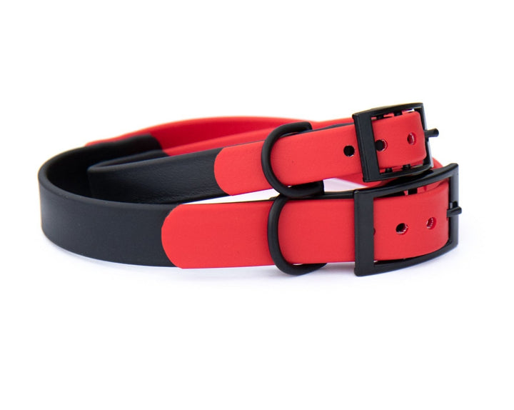 Red & Black BioThane® Collar | SeaFlower Co