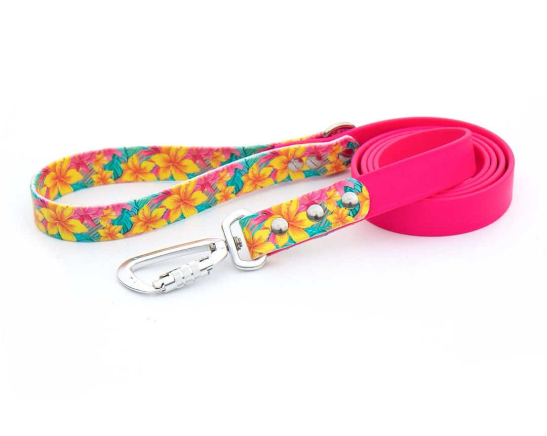 Hawaiian Floral Waterproof Dog Leash | Biothane® Pet Gear