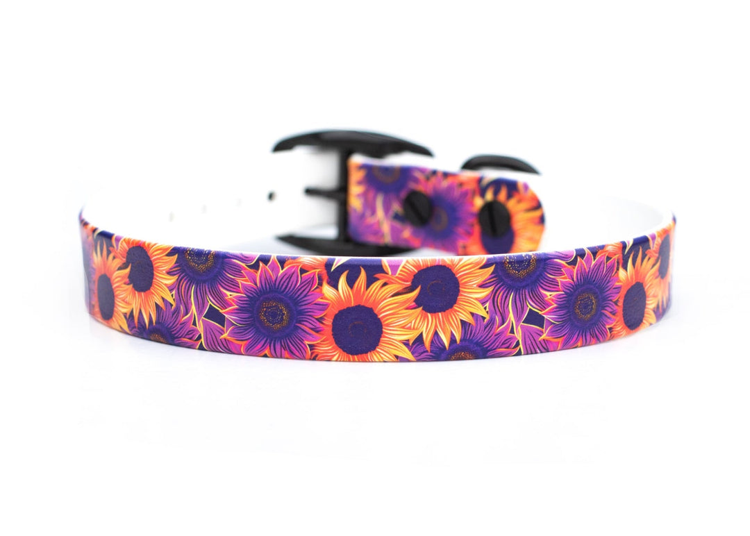 Sunflower UV Printed BioThane® Collar | Waterproof Dog Gear | SeaFlower Co