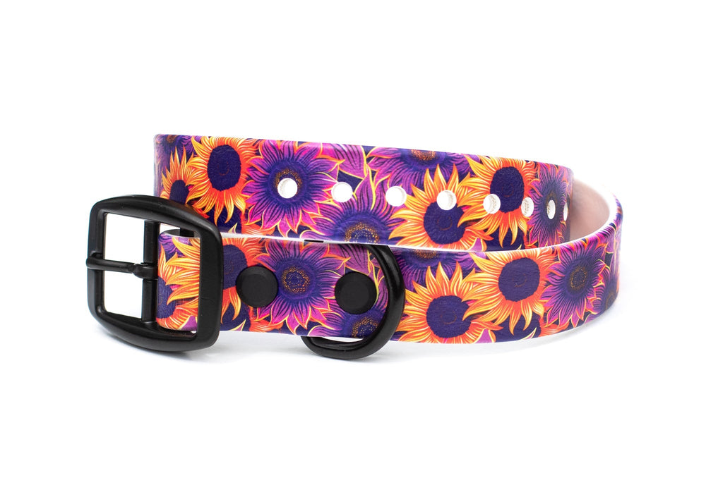 Sunflower UV Printed BioThane® Collar | Waterproof Dog Gear | SeaFlower Co