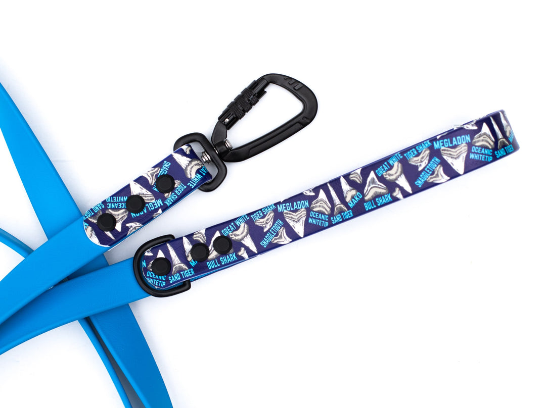 Shark Teeth UV printed BioThane® Dog Leash | Waterproof Dog Gear | SeaFlower Co