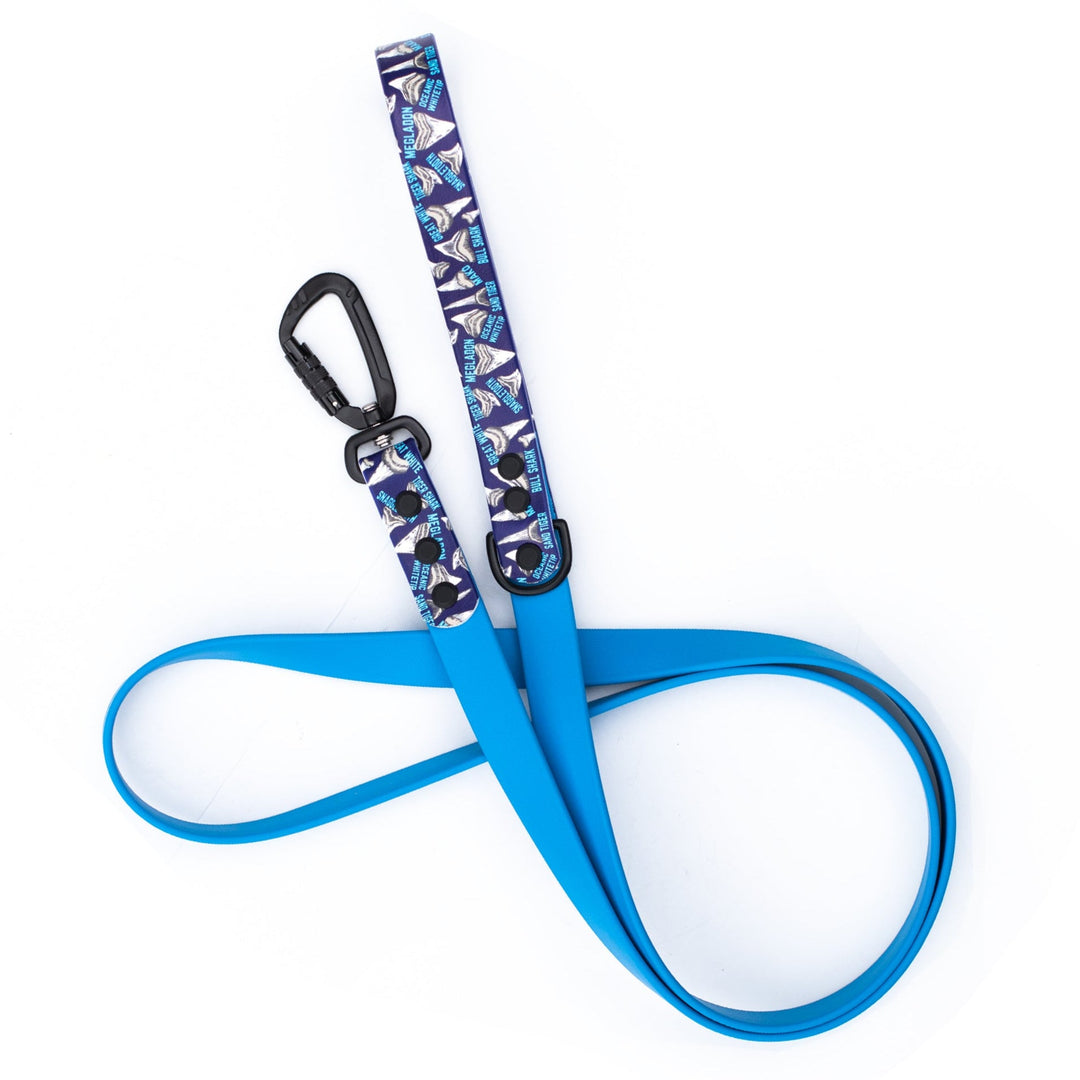 Shark Teeth UV printed BioThane® Dog Leash | Waterproof Dog Gear | SeaFlower Co