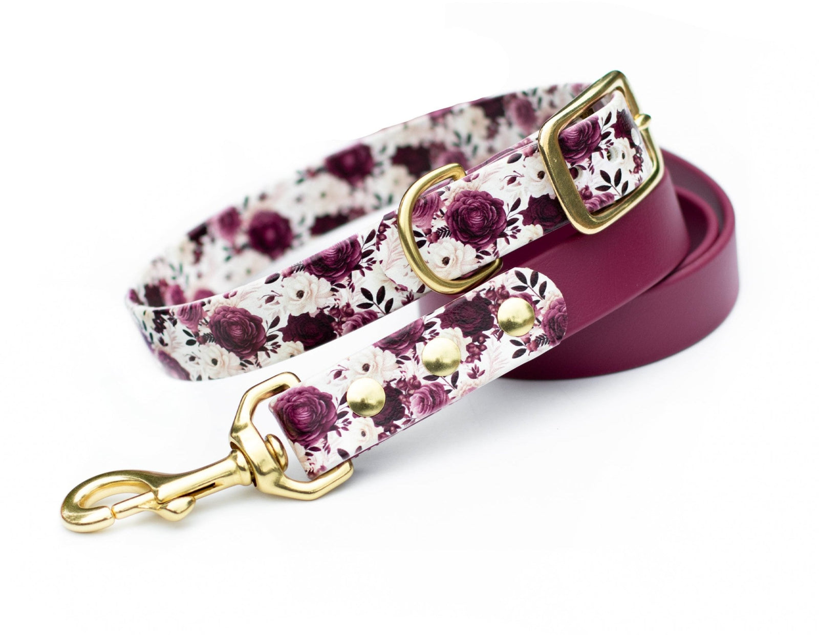 Merlot Fall Floral BioThane® Collar | Waterproof Gear