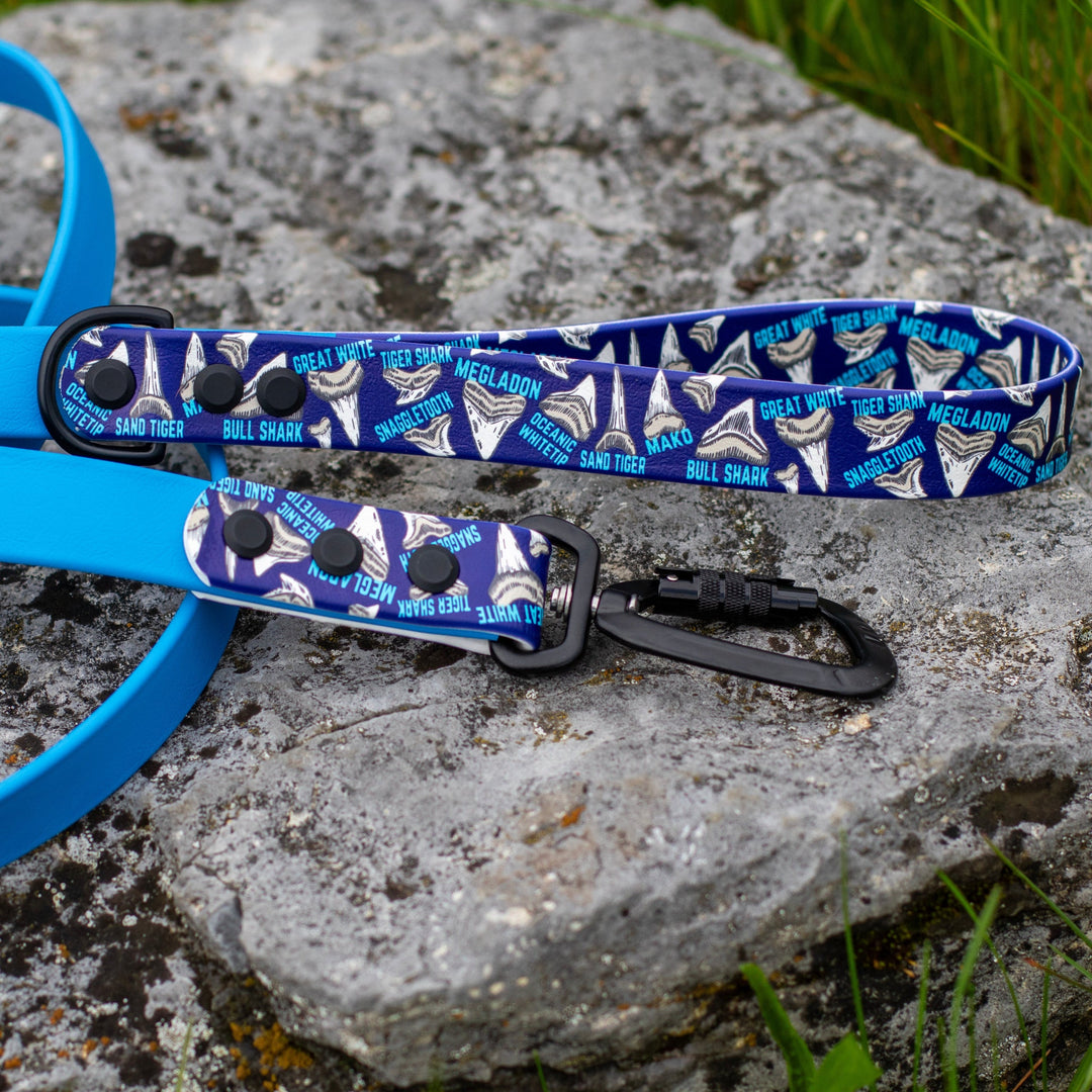 Shark Teeth UV printed BioThane® Dog Leash | Waterproof Dog Gear | SeaFlower Co