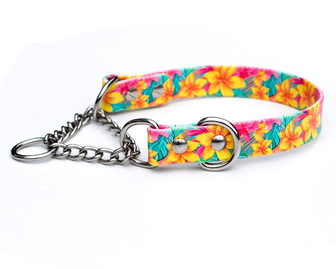 Waterproof Hawaiian Floral Biothane® Martingale Collar