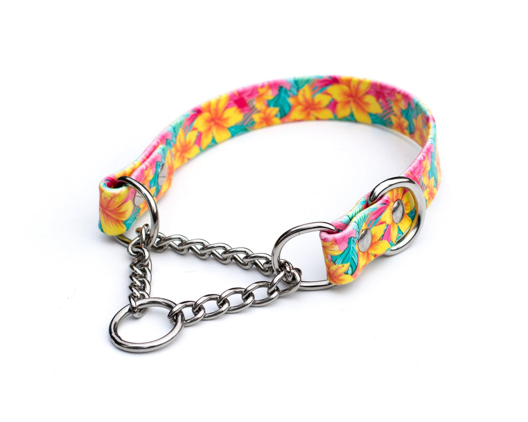 Waterproof Hawaiian Floral Biothane® Martingale Collar