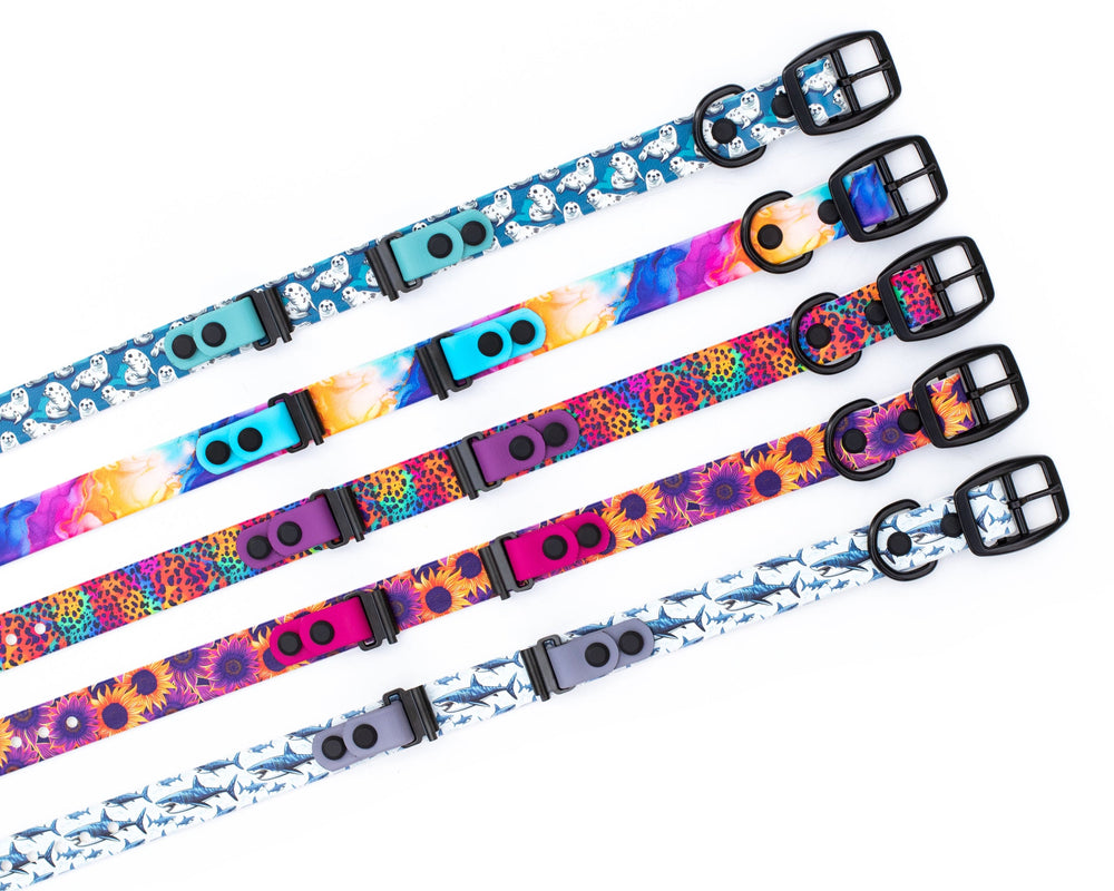 Fi 3/3+ Compatible UV Printed BioThane Collar | Waterproof Fi Compatible Dog Gear | SeaFlower Co