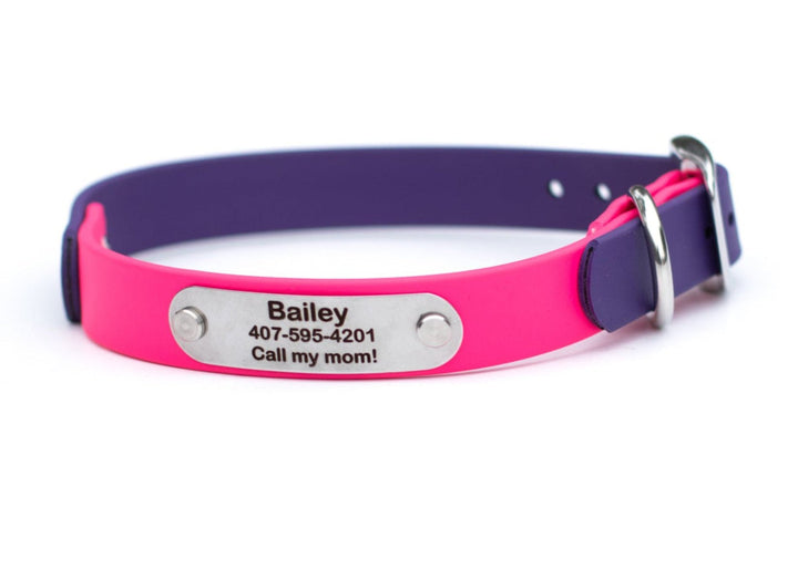 BioThane Collar With Personalized Nameplate | SeaFlower Co