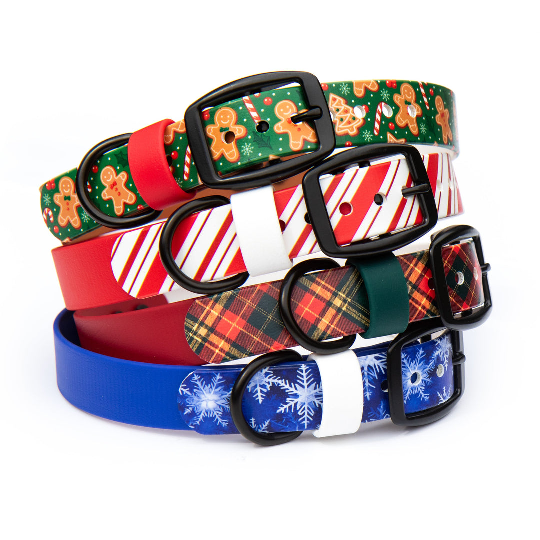 Christmas Holiday UV-Printed BioThane® Collars