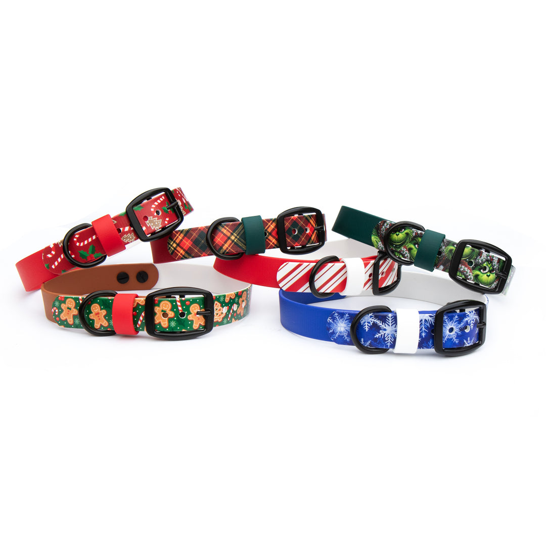 Christmas Holiday UV-Printed BioThane Collars