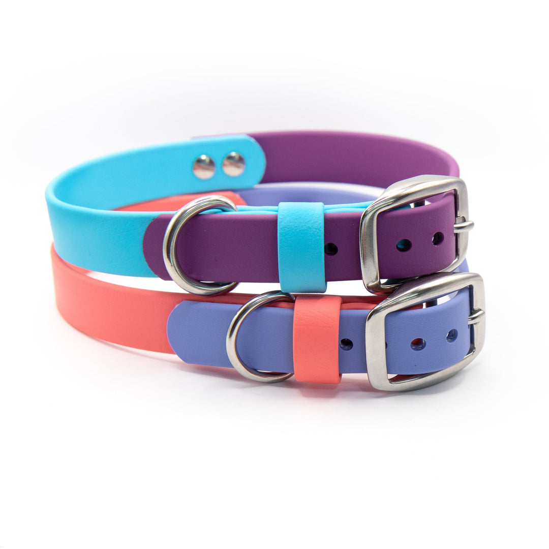 Two-Toned Waterproof BioThane® Collar With Strap Keeper