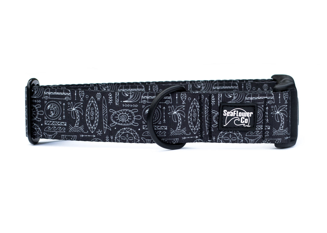 Black Tribal Dog Collar | Beach Dog Collar at SeaFlower Co