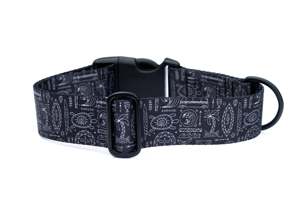 Black Tribal Dog Collar | Beach Dog Collars at SeaFlower Co