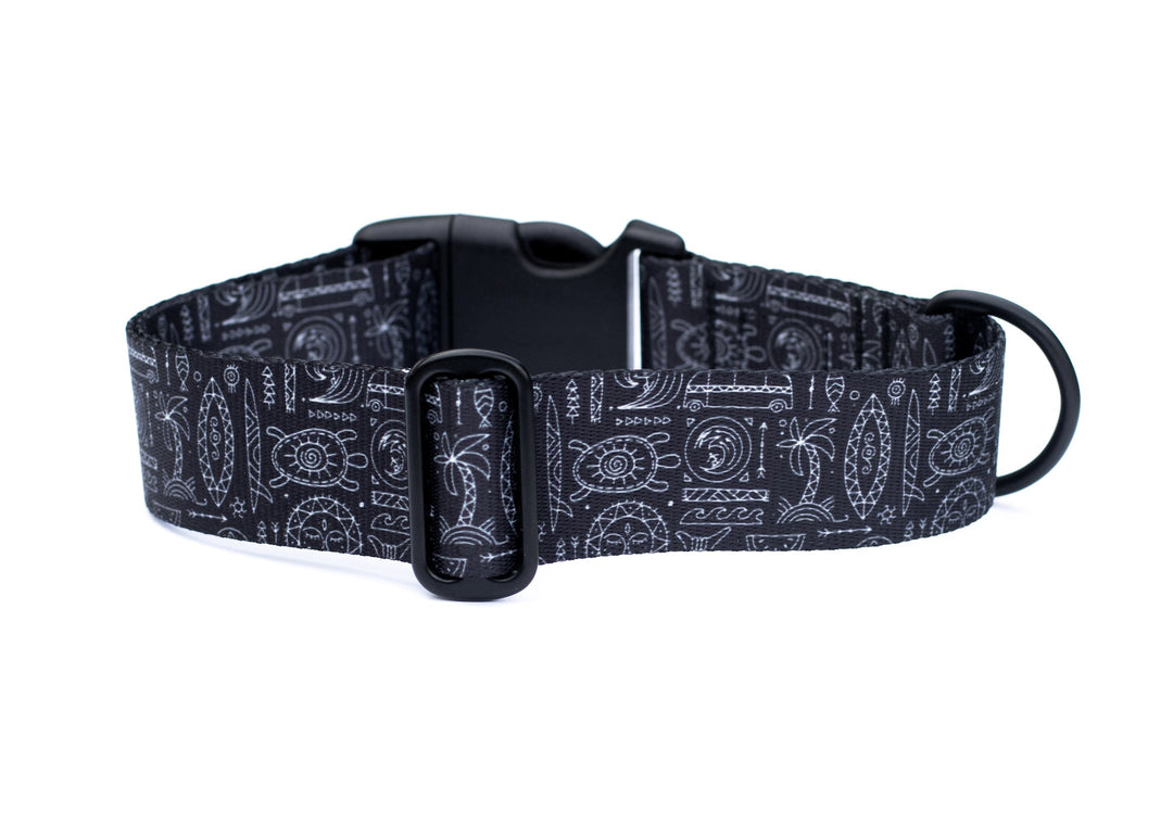 Black Tribal Dog Collar | Beach Dog Collars at SeaFlower Co