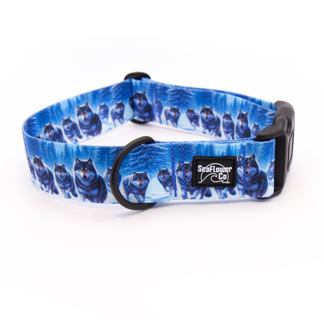 Vibrant Wolves Dog Collar | SeaFlower Co