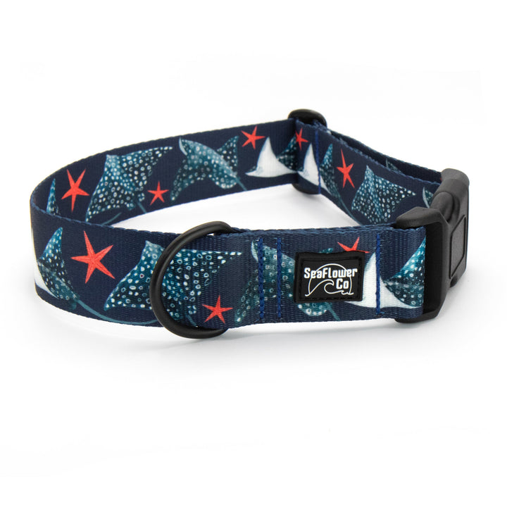 Spotted Eagle Ray Durable Dog Collar | SeaFlower Co