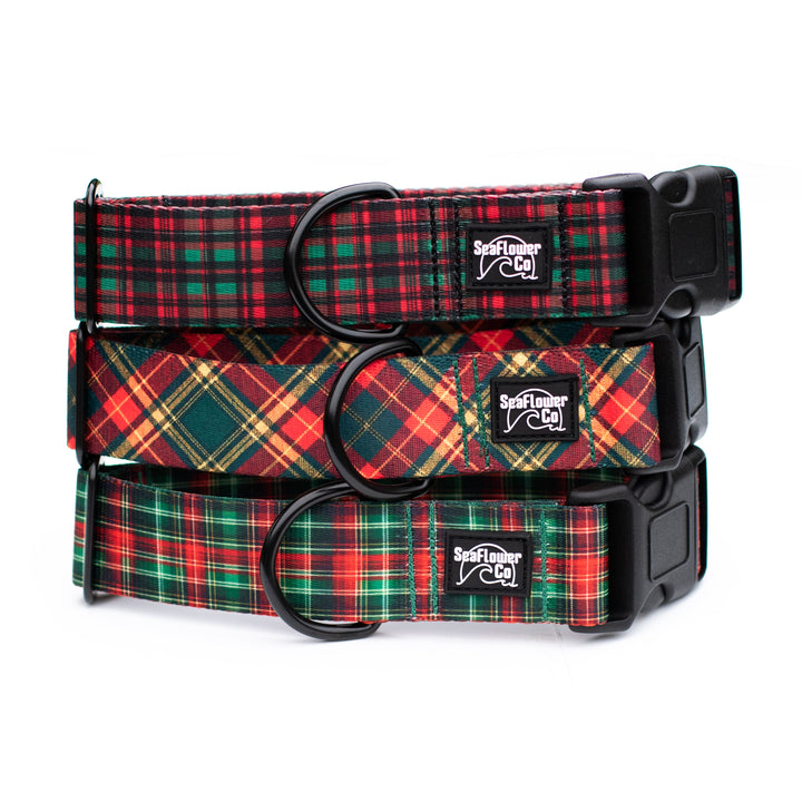 Holiday Plaid Dog Collars | SeaFlower Co