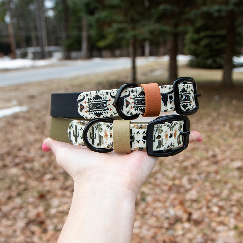 Western UV Printed BioThane Dog Collar | Waterproof Dog Gear