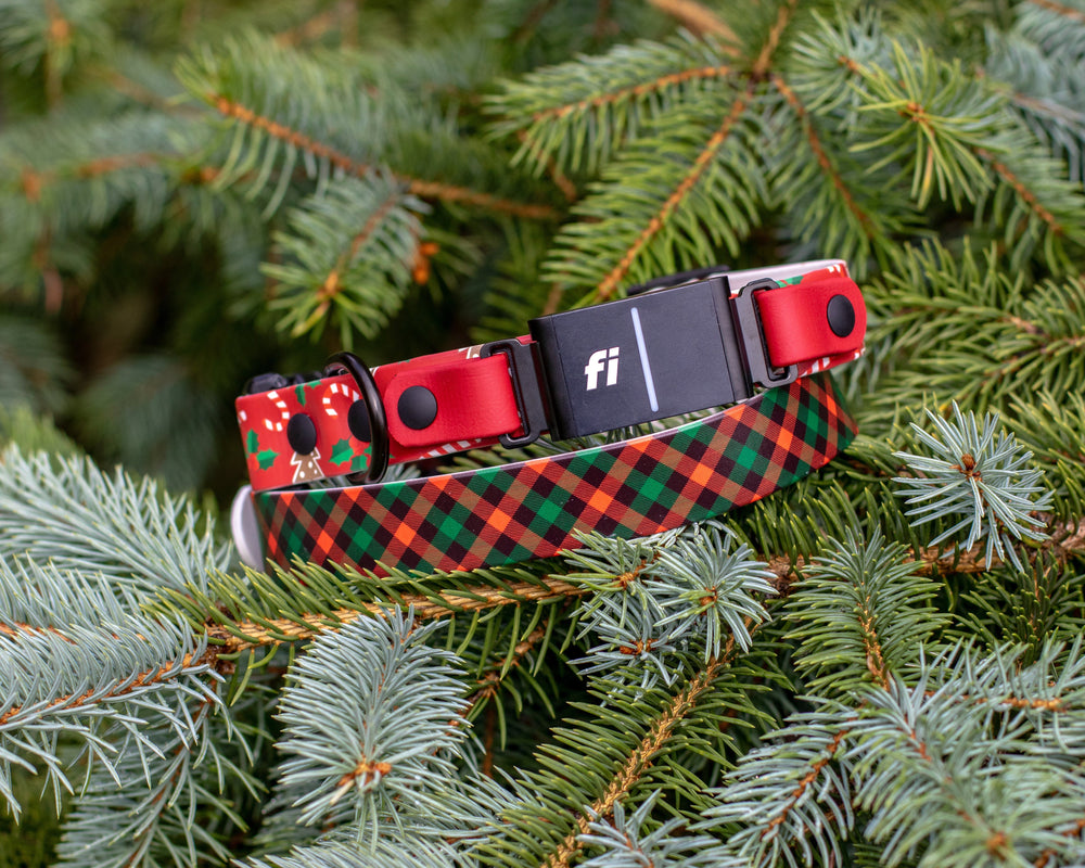 Christmas Fi Compatible 3/3+ BioThane Collar | SeaFlower Co