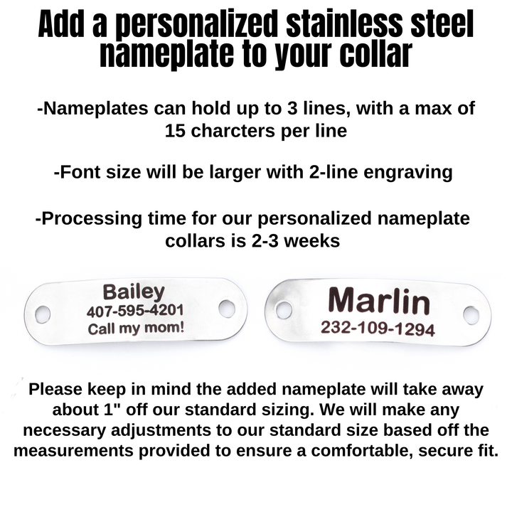 1" Width BioThane® Martingale Collars