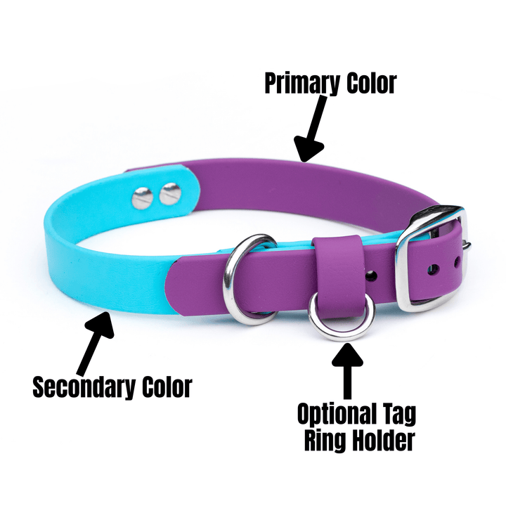 Two Toned BioThane Dog Collars | Waterproof Pet Gear