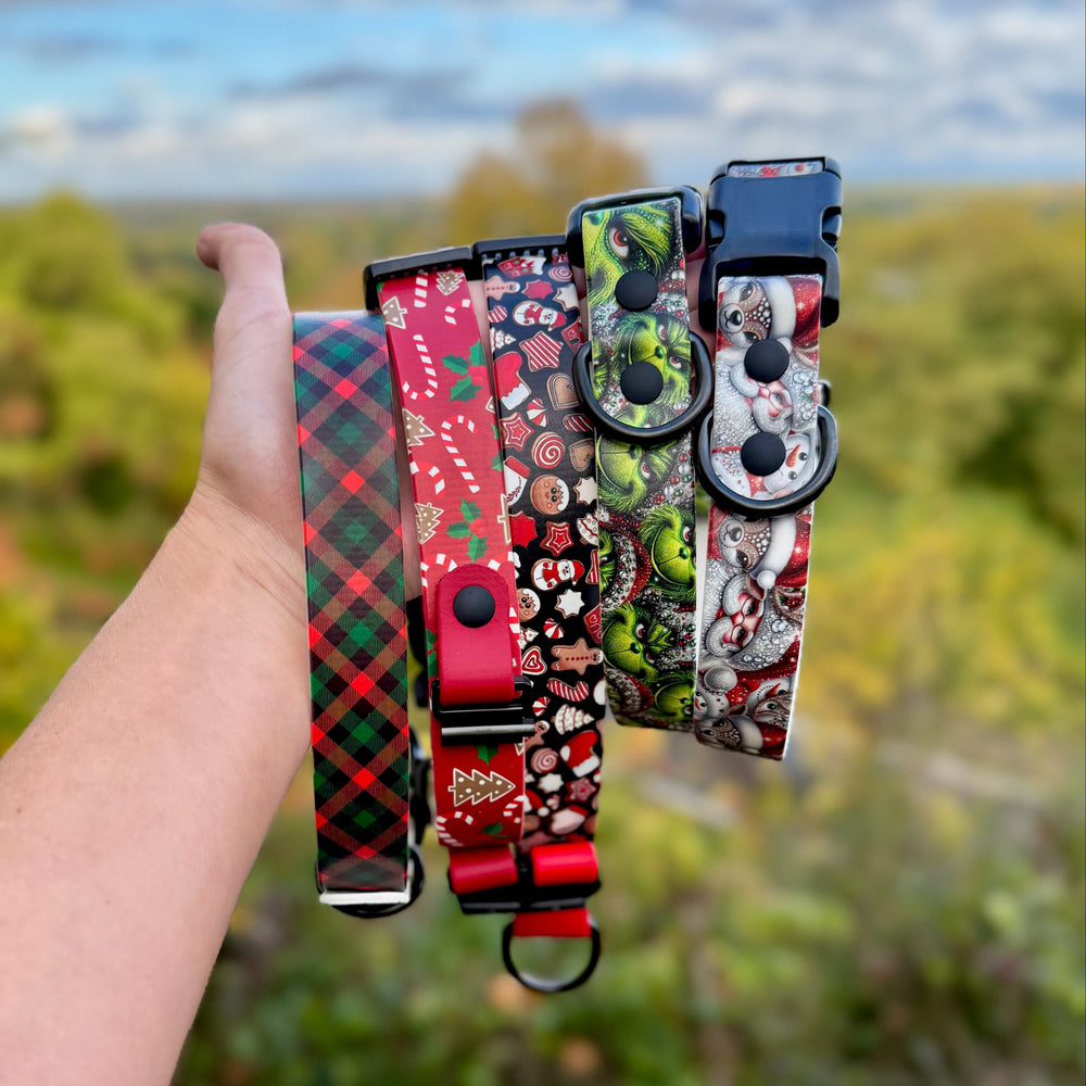 Christmas Fi Compatible 3/3+ BioThane Dog Collar With Quick Release Buckle